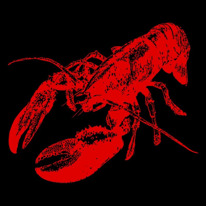 Conception graphique audacieuse de homard rouge