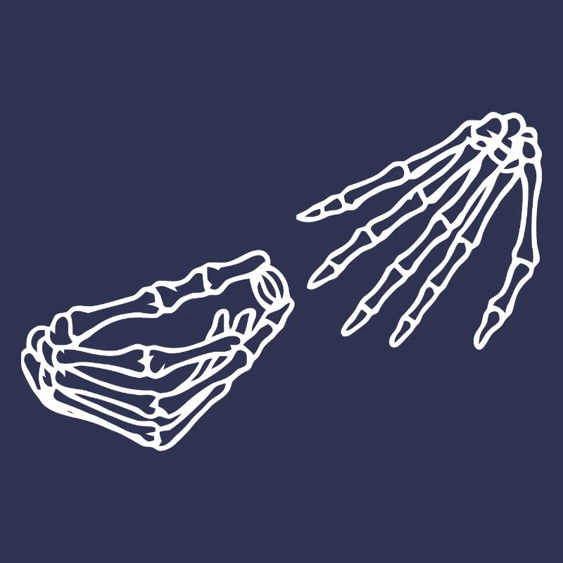 Ätherisches Skelett Hand und Schädel Illustration