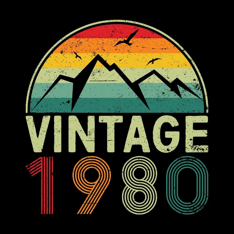 Retro Mountain Sunset Illustration