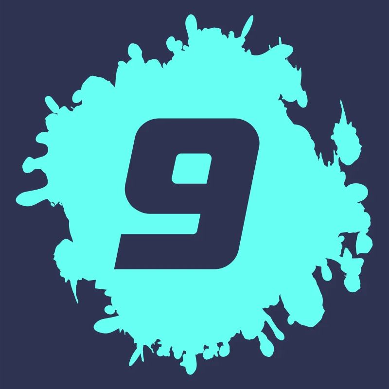 Nine Cyan Splash Graphics