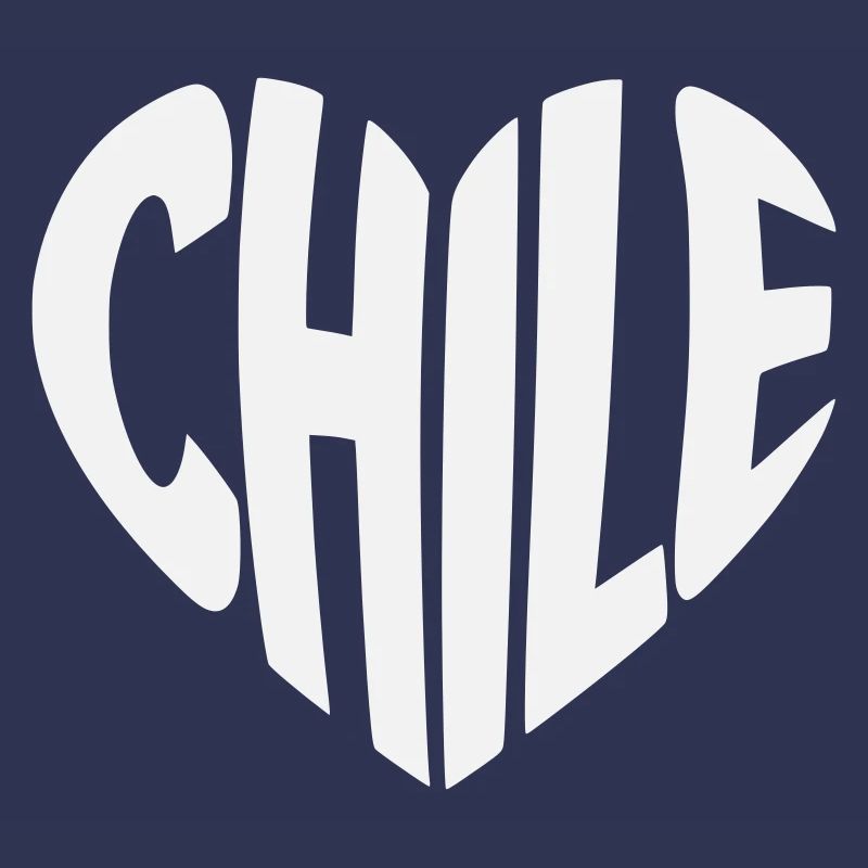 Conception typographique du cœur chilien