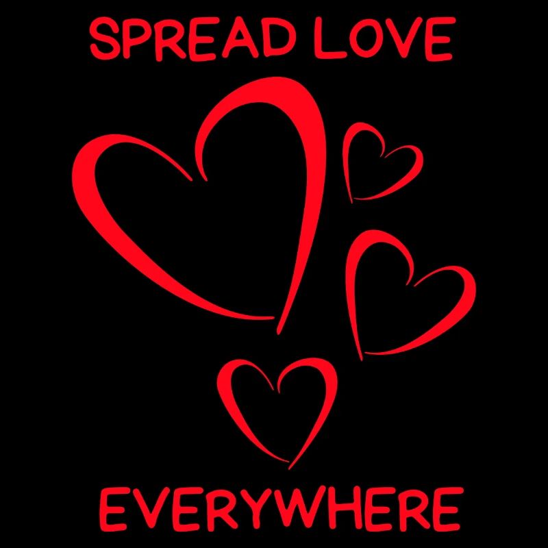 Herz Design – Spread Love Everywhere mit 4 Herze