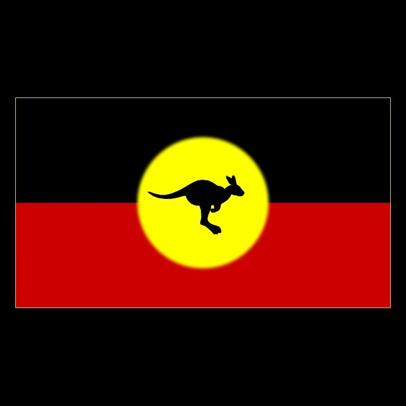 Drapeau aborigène avec kangourou