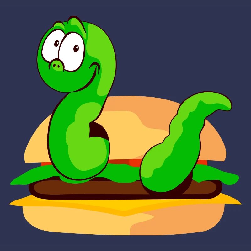 Ver vert dans un hamburger