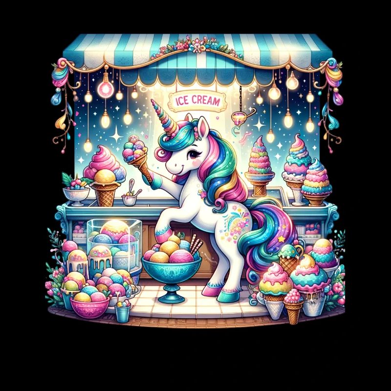 Einhorn-Eiscreme-Verkäufer