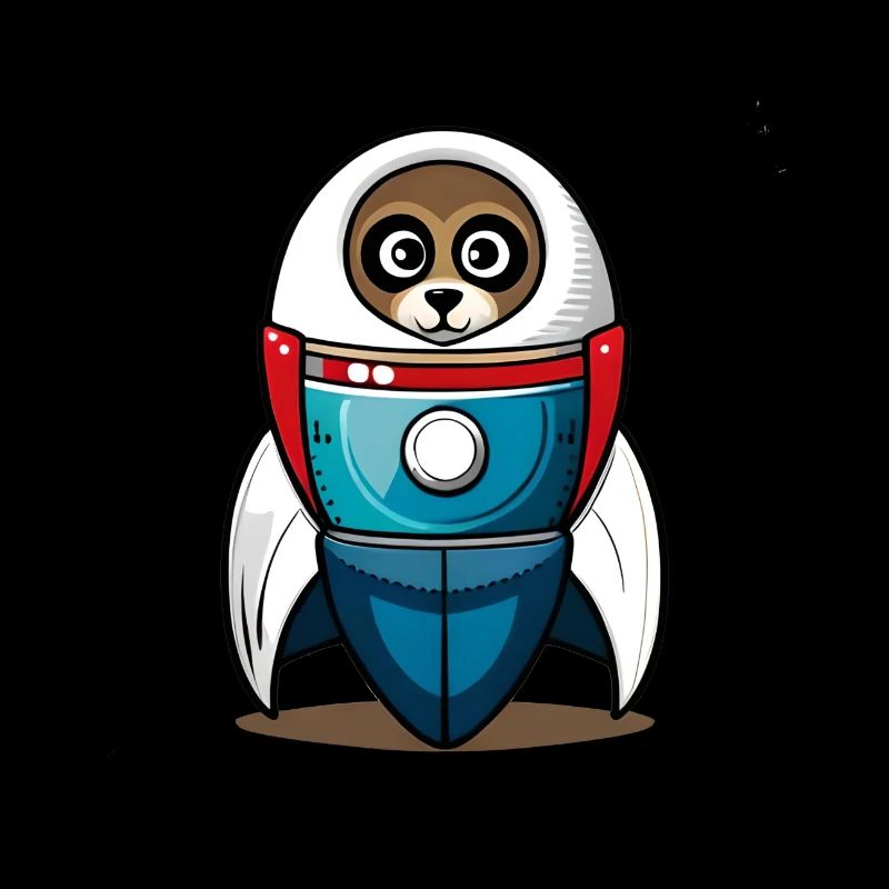 Hund in einer Rakete
