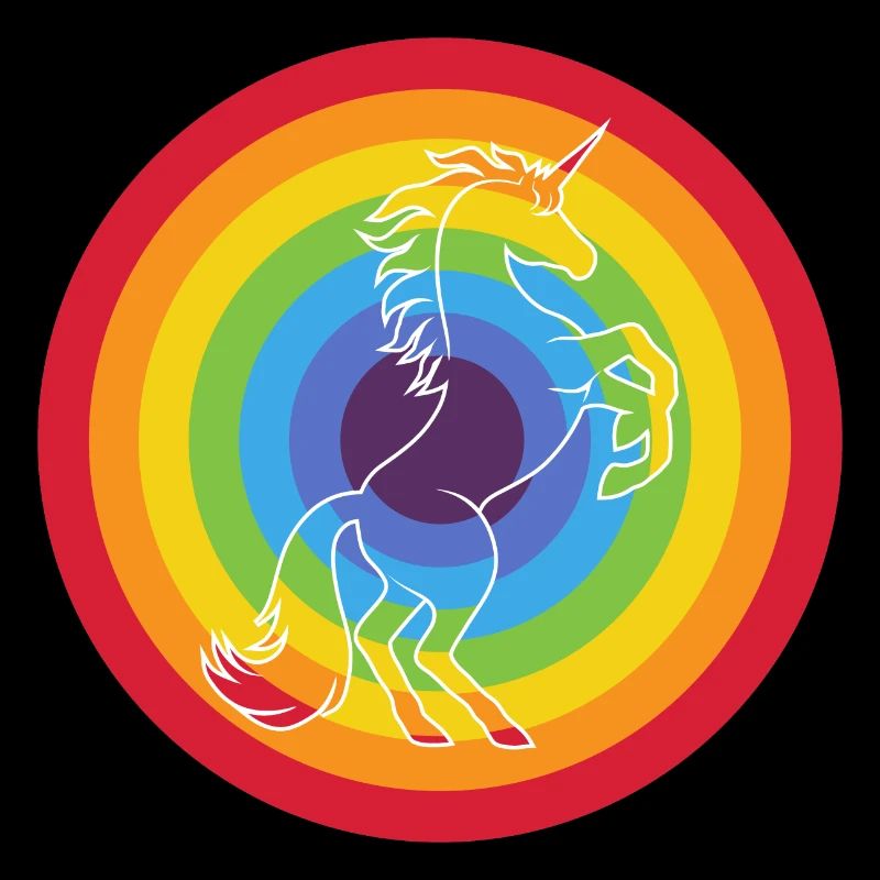 Rainbow circle with unicorn