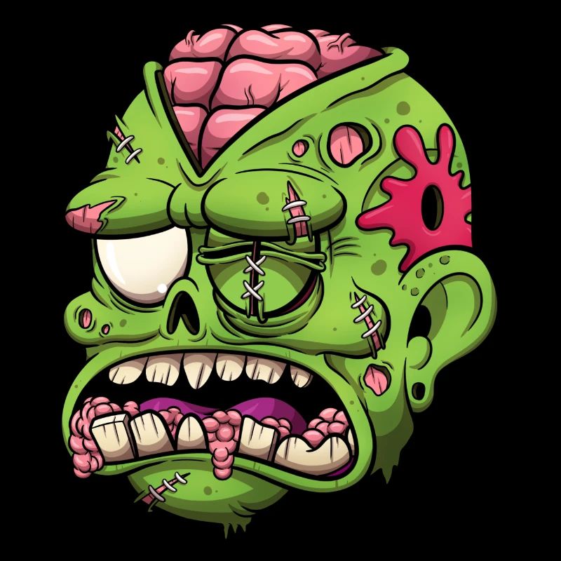 Wounded Zombie Head