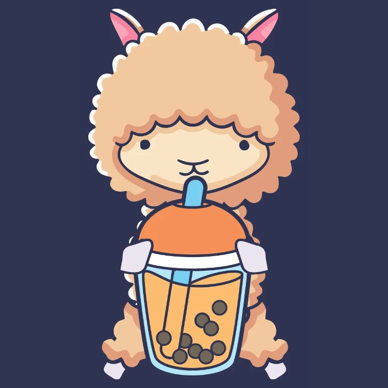 Bubble Milk Tea Llama drinks Boba milk tea