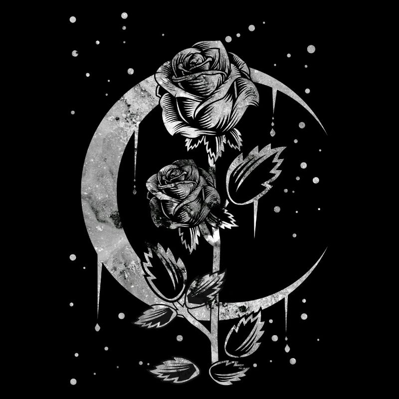 Gothic Moon Rose Mondsichel Witchy Kunst