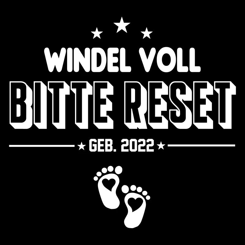 Säugling Baby 2022 Windel voll Bitte Reset