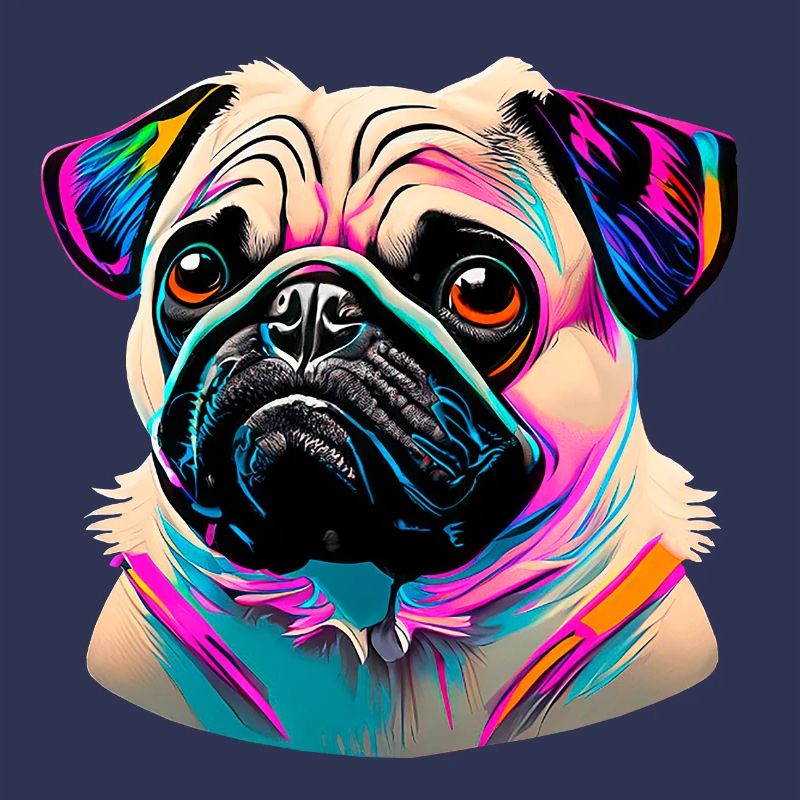 Mops Kopf Pug Graffiti