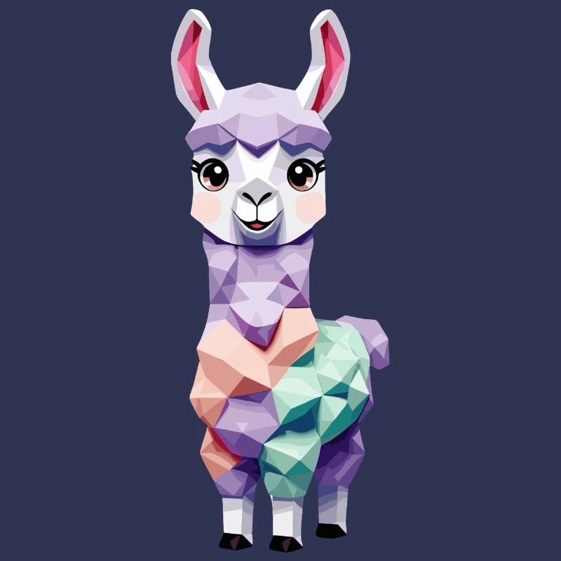 Mignon lama alpaga polygone