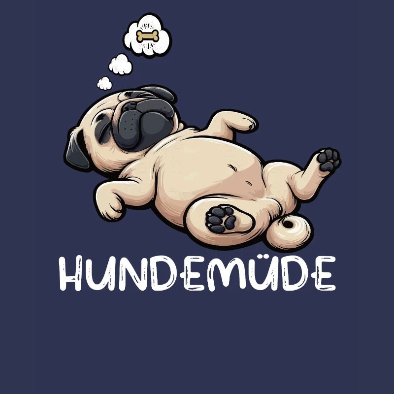 Hundemüde Mops Möpse Mopsbesitzer Mopsliebhaber 