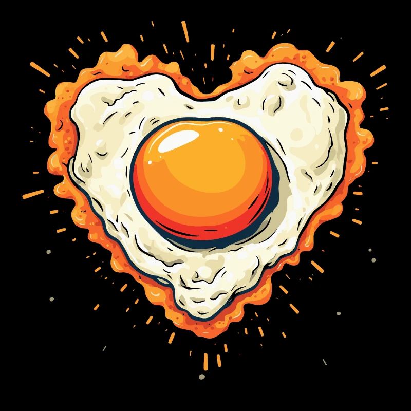 Fried egg with heart