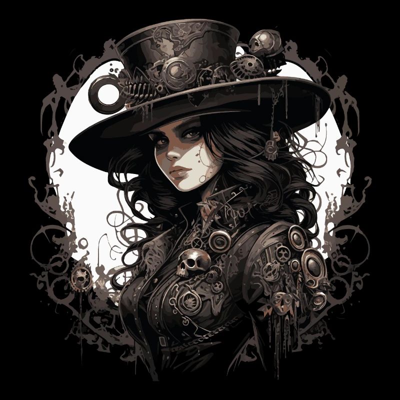 Emo Cowboy Steampunk Mädchen