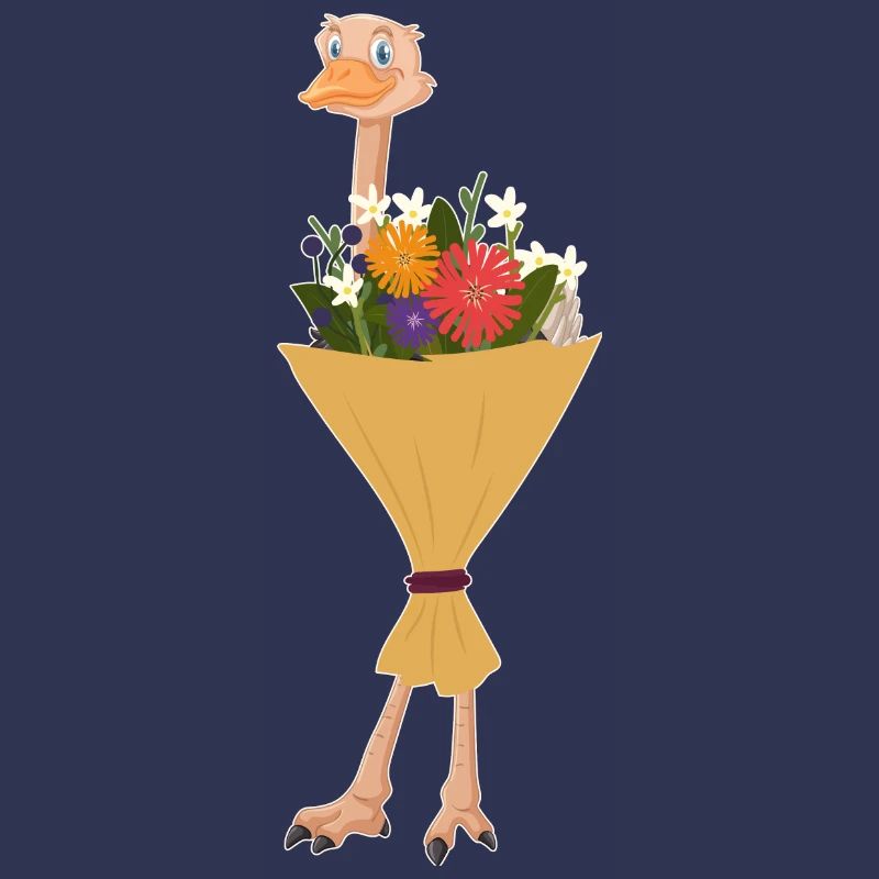 Vogelstrauß - Blumenstrauß mit Straußenvogel