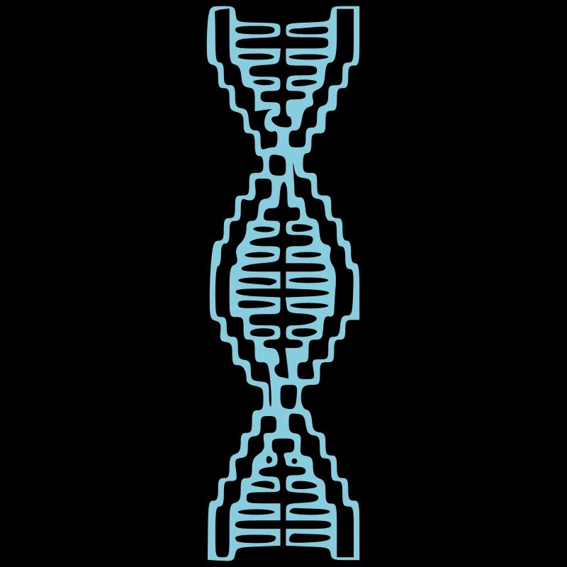 Pixel Art Hélice ADN Bleu