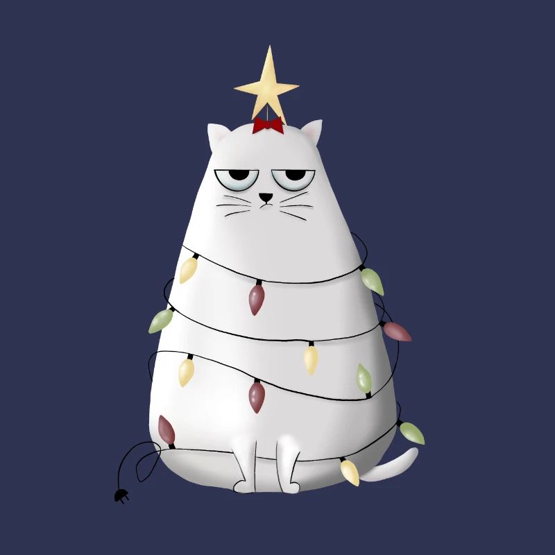Grumpy christmas cat