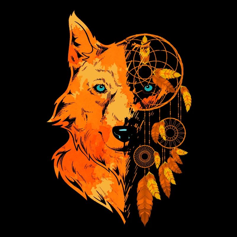 Raubtier Wolf Tier Geschenk Indianer Traumfänger