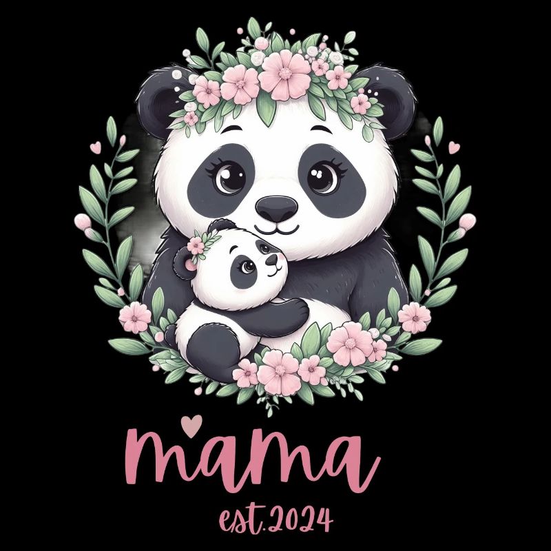 Mama est 2024 I Panda Bear Mum I First Time Mom