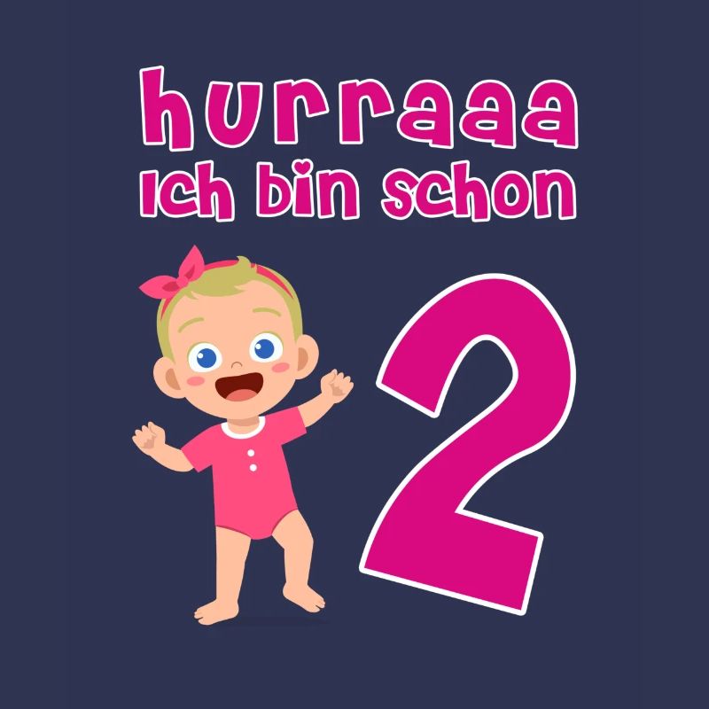 Hurra Ich Bin Zwei Geschenk Mädchen 2. Geburtstag