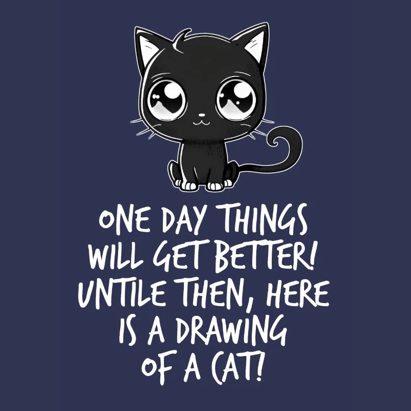 Schwarze Katze Spruch Kinder Comic Katzen Fan