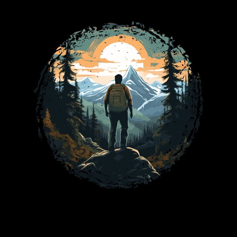 Aventure de trekking dans la nature de la forêt