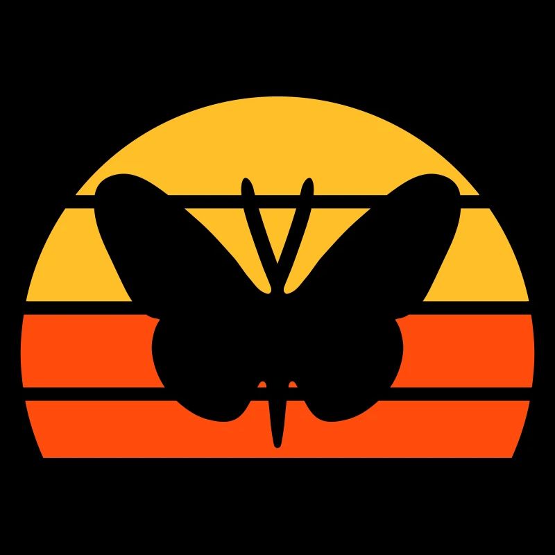 Papillon devant un demi-soleil