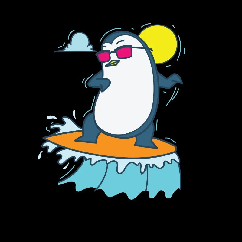 Pingouin surfant sur la plage Oiseau antarctique