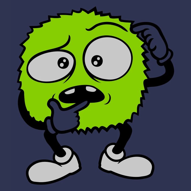 Comic skeptical face monster