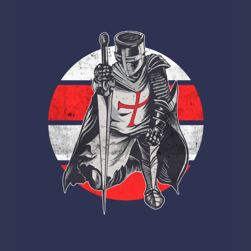 Knight Red White Templer order medieval armor