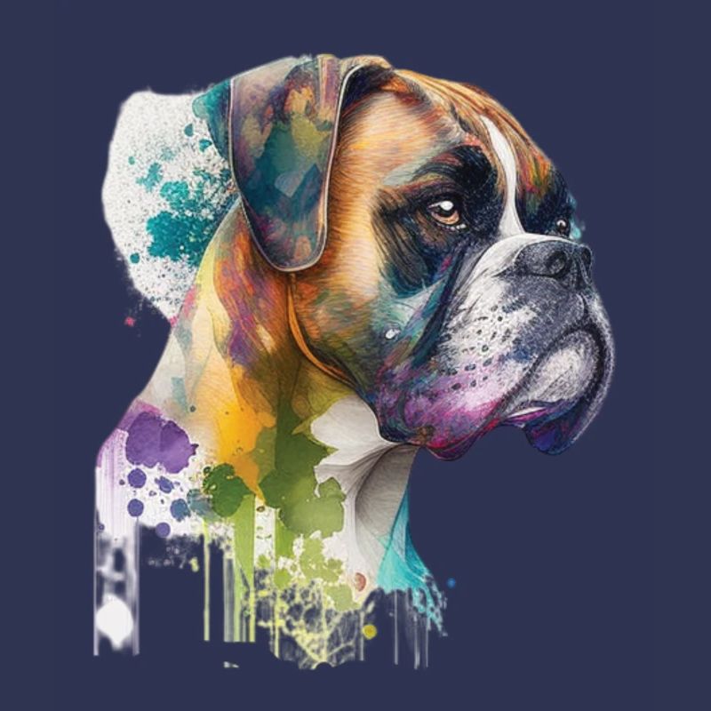 Deutscher Boxer Hund Wasserfarbe Design