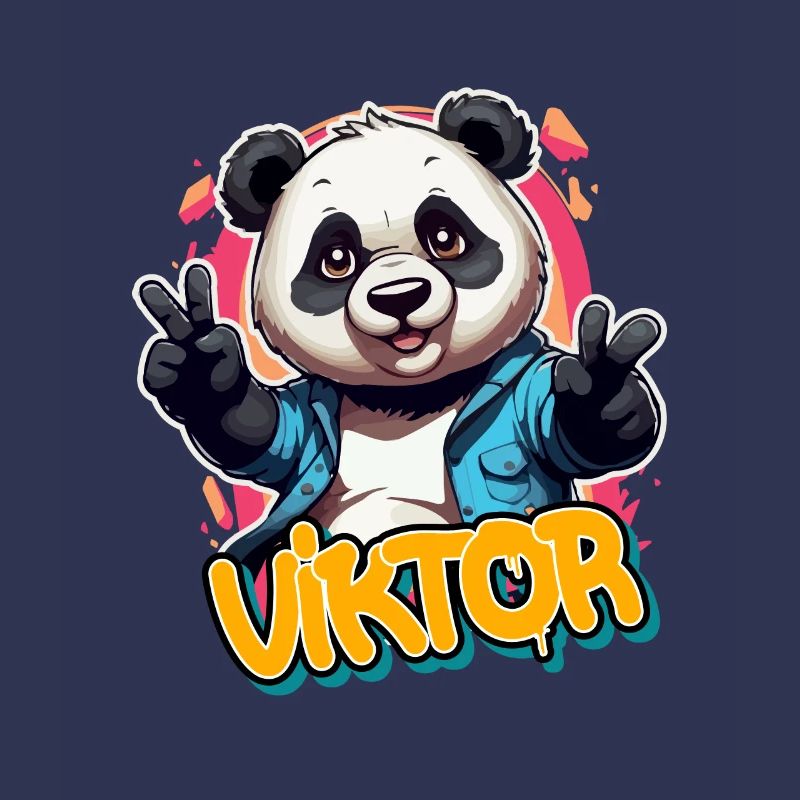 VIKTOR - Handsome boy name with cool panda
