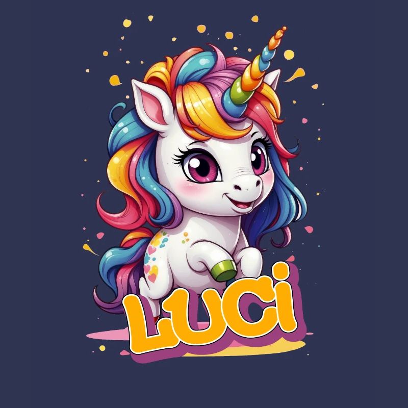 LUCI - Schöner Mädchen Name mit süßem Einhorn