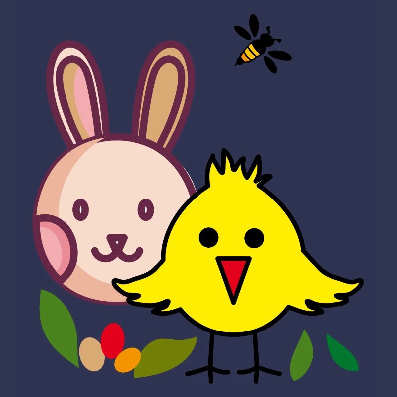 Easter bunny and chick