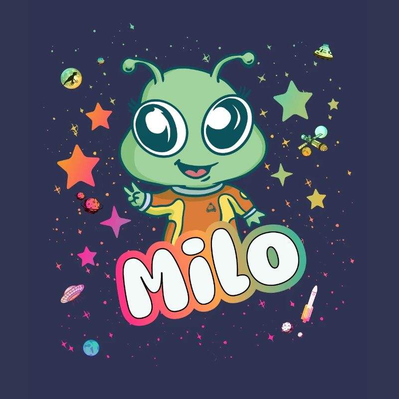 MILO - Schöner Junge Name mit süßem Alien