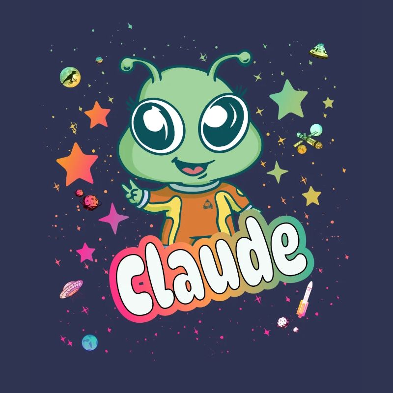 CLAUDE - Schöner Junge Name mit süßem Alien