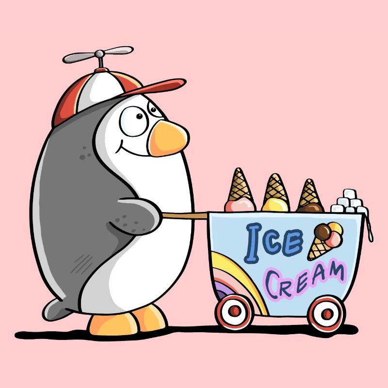 Pinguin Als Eisverkäufer - Eis