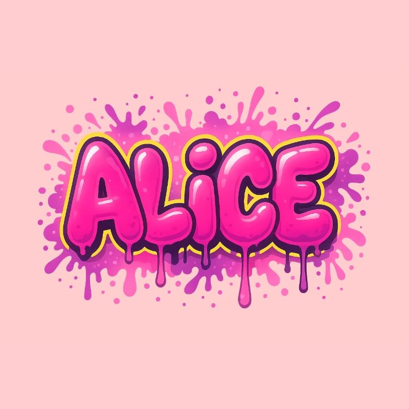 Graffiti  ALICE Prénom cadeau idéal imprimable sur