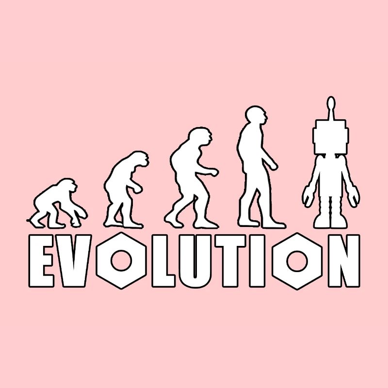 Evolution mit Roboterfigur Design