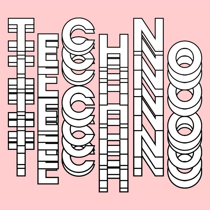 Futuristic Techno Typography Design