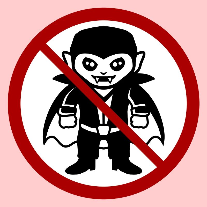 Pas un vampire ! Drôle de panneau d’interdiction Halloween