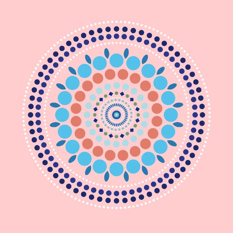 Blue Gradient Dot Mandala