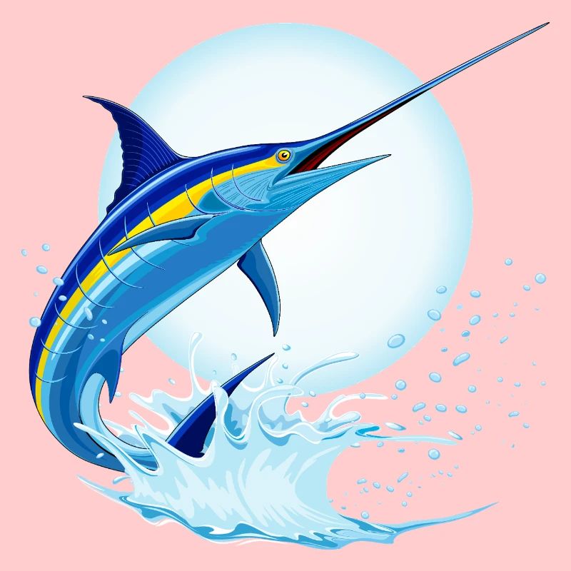 Blauer Marlin-Schwertfisch springt aus dem Ozean