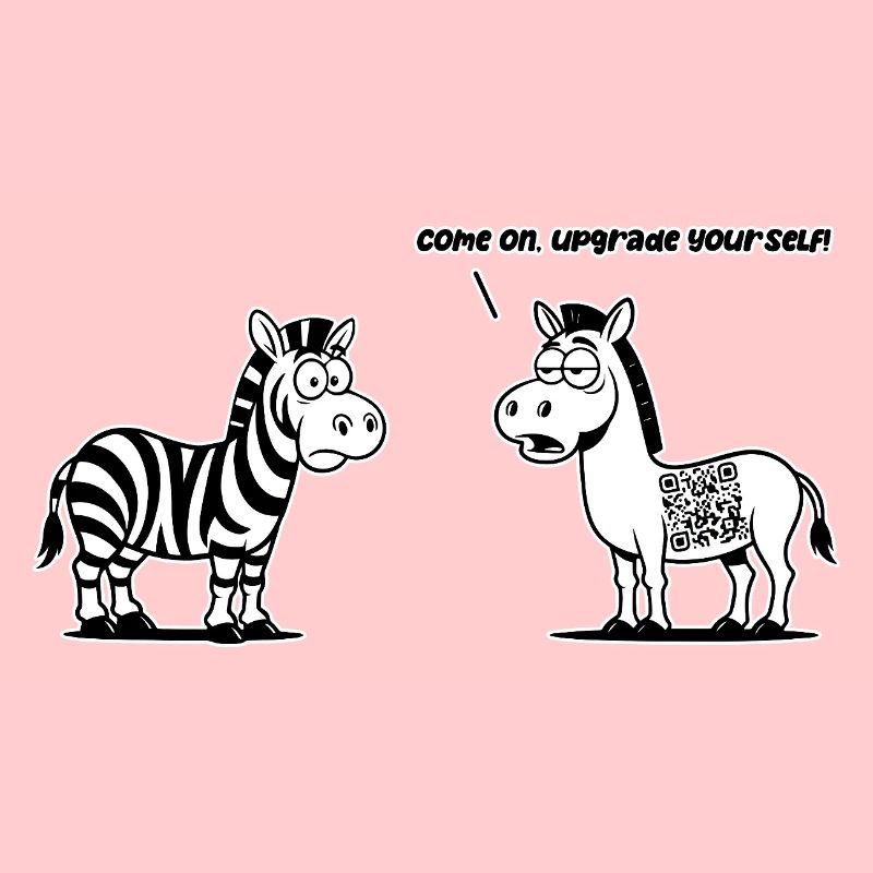 Lustiges Zebra mit QR-Code-Upgrade