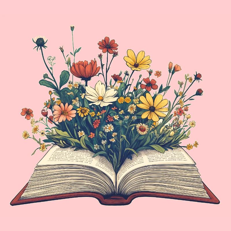 Buch mit Blumen