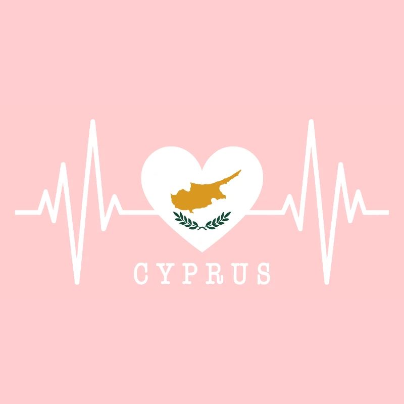 Drapeau chypriote battement de cœur République de Chypre Chypre