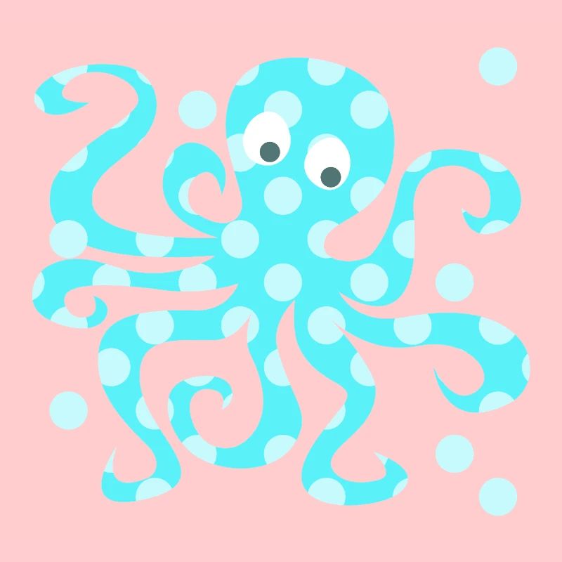 Oktopus Tintenfisch Punkte Dots Comic Meerestier