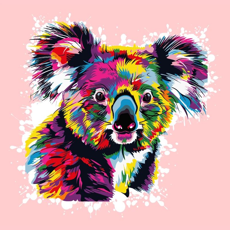 Kreativer Koala Farbexplosion